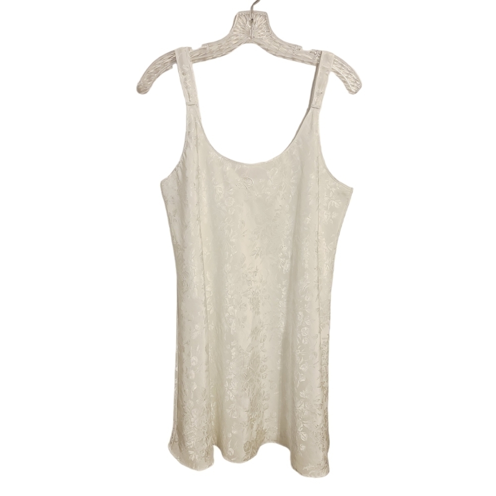 Oscar Dela Renta | Women's Vintage White Sleeveless Chemise (Size Large)